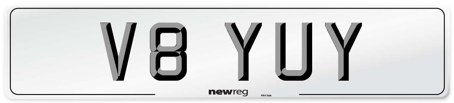 V8 YUY Number Plate from New Reg